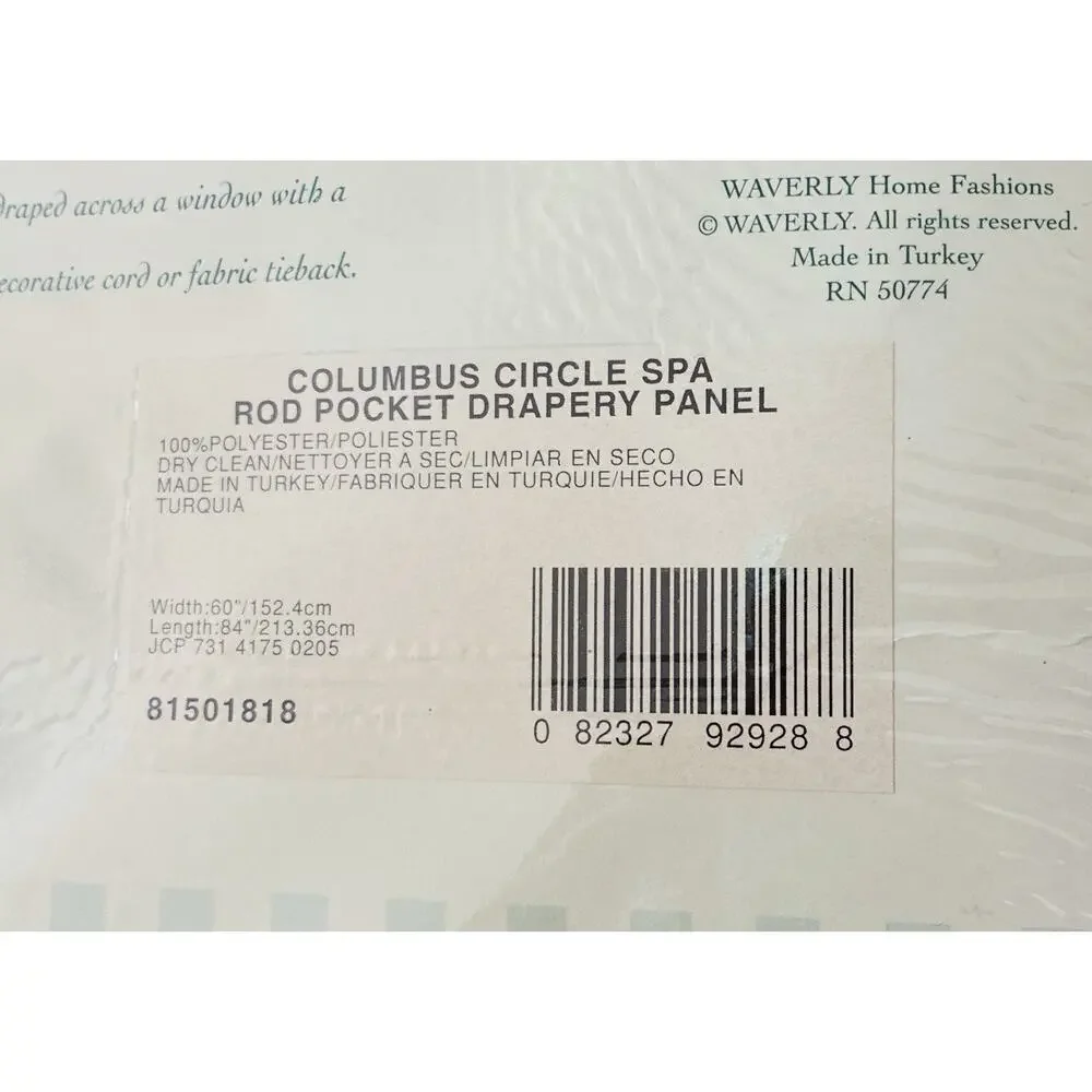 6 Waverly Columbus Brown Circle Spa Rod Pocket Drapery Panel 100% Poly 60”X84”